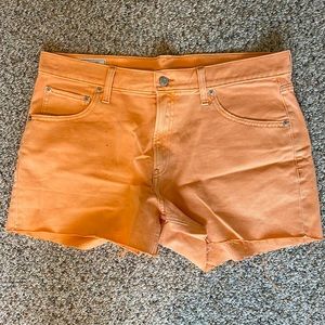 Neon orange denim GAP shorts. Size 31
